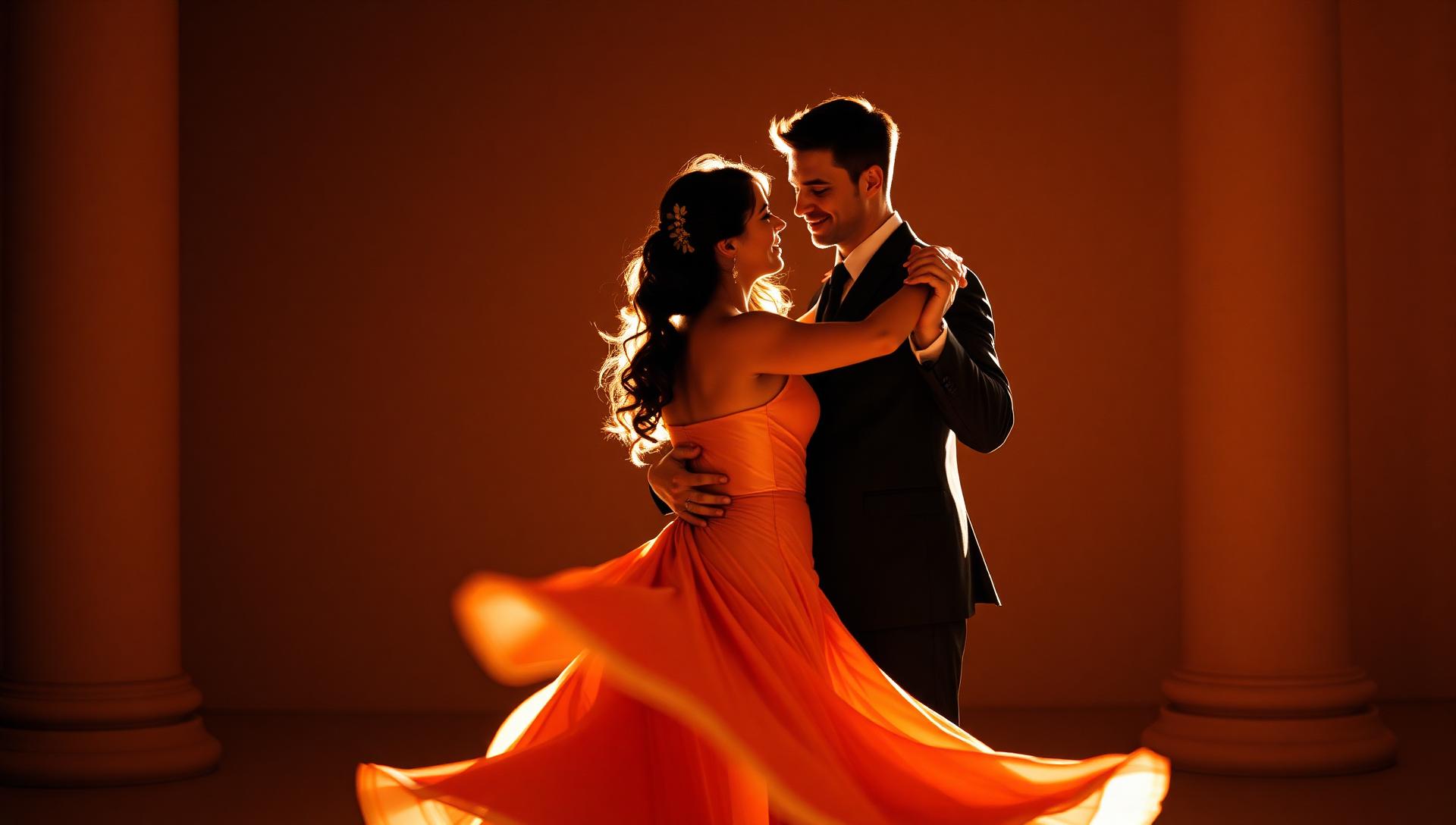Coppia che balla bachata in stretto abbraccio